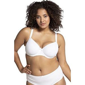 Ulla Popken Larissa, T-shirt, zachte cups, naadloze beugelbeha, wit (wit 20), 95C