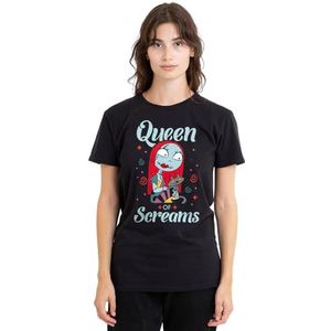 The Nightmare Before Christmas Queen Sally dames T-shirt, zwart, klein, Zwart, S