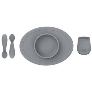 ezpz Tiny First Food Set - Donkergrijs - 4+ maanden (Tiny Bowl, Cup, Lepels)