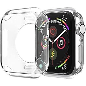 Transparante hoes compatibel met Apple Watch Series 4 44 mm beschermhoes transparant anti-kras TPU zachte hoes voor iWatch 4 44mm