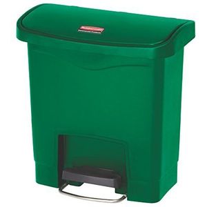 Rubbermaid Commercial 1883581 Slim Jim Step-On afvalbak, hars, pedaal aan voorkant, 15 l - groen