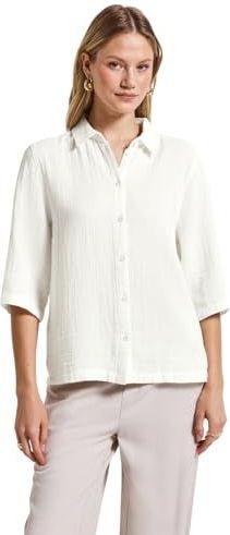 Street One - Mousseline Overhemd Blouse - Wit
