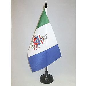 Yukon Tafelvlag 14x21 cm - Canada - Canadese Yukoner Desk Vlag 21 x 14 cm - Zwarte plastic stok en voet - AZ FLAG