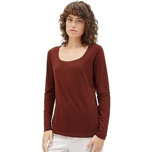 TOM TAILOR T-shirt met lange mouwen voor dames, 30337 - Raisin, L