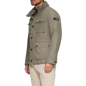 s.Oliver - Gevoerde Jas - Groen - Opstaande Kraag - Ritssluiting - Regular Fit