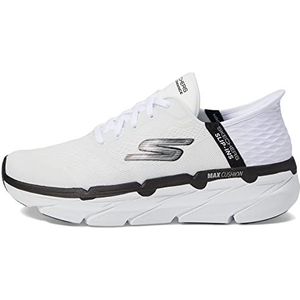 Skechers Heren Max Cushioning Slip-Ins – Athletic Workout Running Walking schoenen met traagschuim sneakers, wit/weelderige tuin, 41,5 EU, Witte weelderige tuin, 41.5 EU