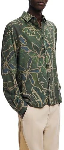 Overhemd - Multicolor - Langarmshirt - Regular Fit - Tropische Bladeren