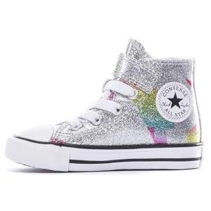 Converse Chuck Taylor All Star Easy-on Prism Glitter Sneakers voor jongens, Pure Silver Aqua Soul White, 22 EU