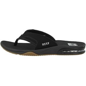Reef Fanning sandalen voor heren, Zwart Zilver, 37.5 EU
