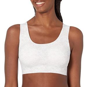 Bali Dames Comfort Revolution Easylite Naadloze Draadloze BH Df3491, Witte Print, XL
