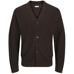 Jack & Jones - Gebreid Vest - Bruin - V-hals - Knoopsluiting