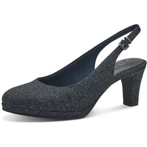Marco Tozzi Damespumps, marineblauw metallic, 36 EU, Navy metallic, 36 EU