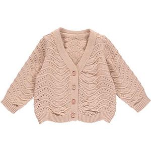 Müsli by Green Cotton Knit Needle Out Cardigan Baby, Spa Rose, 56 cm
