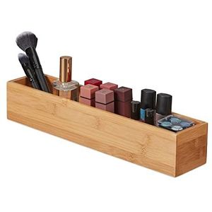 Relaxdays Bamboe opbergbox - opbergdoosje - hout - langwerpig - organizer - houder