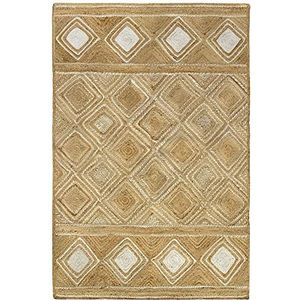 HAMID - Jute tapijt CIRA, 100% natuurlijke jutevezel, zacht tapijt, handgeweven, voor woonkamer, eetkamer, slaapkamer, hal, ingang, (230 x 160 cm)