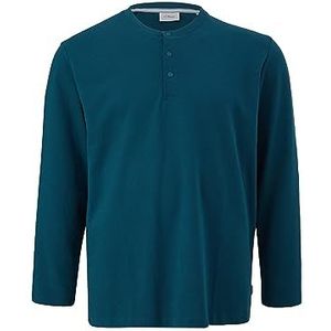 s.Oliver Big Size heren T-shirt lange mouwen blauw groen 5XL, blauwgroen., 5XL