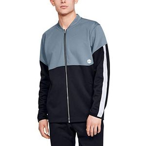 Under Armour Heren Atleet Recovery Knit Warm-up Top, Ash Grijs/Zwart/Metallic Zilver (013), XXL