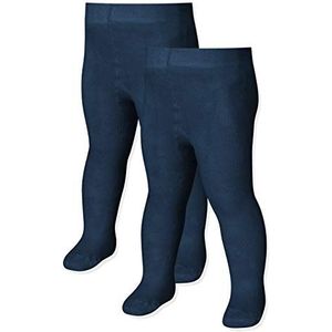 Playshoes Unisex Strumpfhose Panty voor kinderen, marine dubbel pak, 62-68