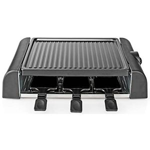 Nedis Gourmet / Raclette - Grill - 6 Personen - Spatel - Temperatuurinstelling - Anti-aanbak laag - Rechthoek