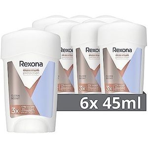 Rexona Women Maximum Protection Clean Scent Anti-transpirant Stick, voor maximale bescherming tegen zweet - 6 x 45 ml - Voordeelverpakking