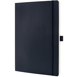 SIGEL CO308 Premium notitieboek gestippeld, A4, softcover, zwart, van duurzaam papier - Conceptum - met paginanummers, inhoudsopgave, pennenlus, vouwtas