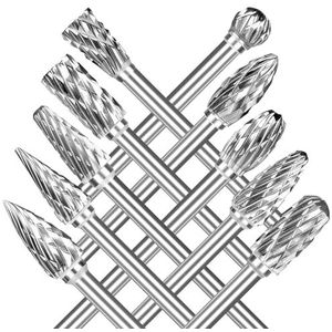 NEUTYPECHIC Roterende carbide frezen voor houtsnijwerk, polijsten van metaal, graveren, 10 stuks