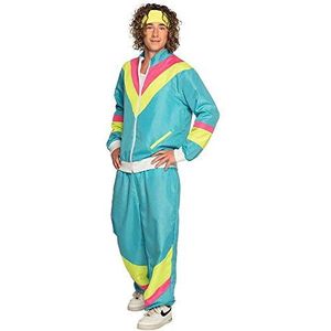 Boland - Kostuum voor volwassenen Trainingspak jaren 80 met zakken, jas en broek, campingpak, joggingpak, assi pak, retro stijl, groepskostuum, themafeest, carnaval