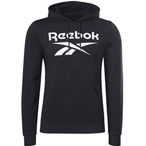 Reebok Heren grote logo lange mouw sweatshirt, zwart, XL, Zwart, XL