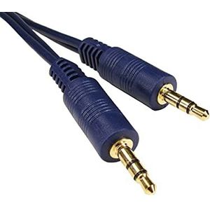 RS PRO Aux kabel, stereo jack, 3,5 mm/stereo jack, 3,5 mm stekker L. 20m blauw