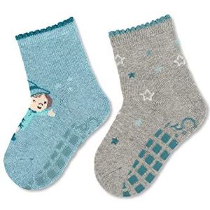 Sterntaler Babymeisjes Abs-sokjes dubbelpak heks en sterren kinderkous, Turquoise melange, 18 EU