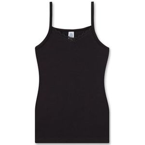 Sanetta Onderhemd voor meisjes, biologisch katoen, spaghettibandjes, Phantom, 152 cm