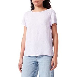 Vila Dames Vipaya S/S Top/Su-Noos T-shirt, Pastel Lilac/Aop: sally, 34