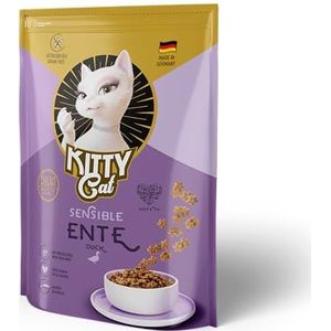 KITTY Cat Eend Sensible, 5 x 800 g, droogvoer met hoog vleesgehalte voor gevoelige katten, graanvrij kattenvoer met taurine en zalmolie, Made in Germany