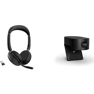 Jabra Evolve2 65 Flex - draadloze stereo headset met Bluetooth + Jabra PanaCast 20 4K video conferencing camera met AI (pack)