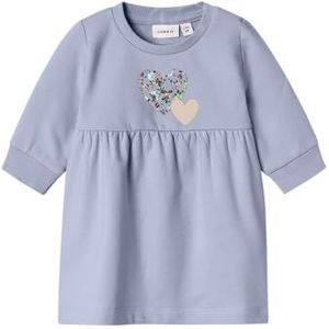 NAME IT Nbfsinda Ls Sweat Dress Bru sweatjurk voor babymeisjes, blauw, 56 cm