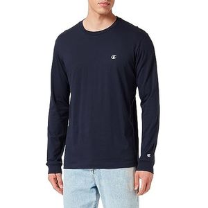 Champion Legacy Basics-L-s Crewneck shirt met lange mouwen voor heren, Blu Marino, L