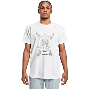 Mister Tee Heren Peace & Freedom Tee L White, wit, L