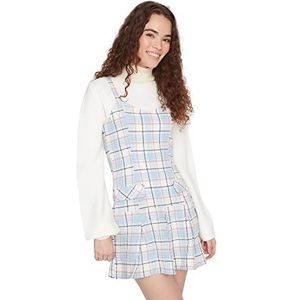 Trendyol Dames Mini A-lijn Slim Geweven Jurk, Blauw, 68