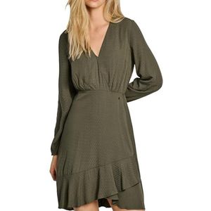 Pepe Jeans - Kendall - Jerseyjurk - Groen - Lange Mouw - V-hals Kraag