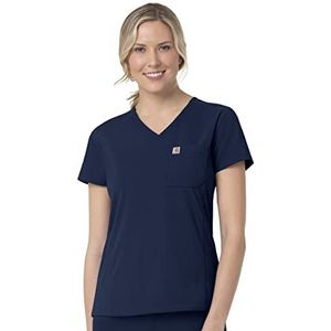 Carhartt Modern Fit Tuck-in Scrub Top Medisch Shirt voor dames, marineblauw, S