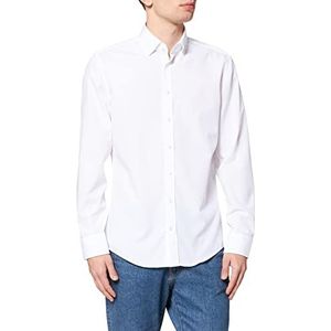 Seidensticker Slim businesshemd voor heren, strijkvrij, button-down-kraag, lange mouwen, wit (wit 01), 44