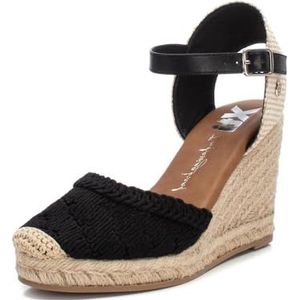 XTI 142335 Espadrilles voor dames, sleehak, zwart, maat 38 EU, Zwart, 38 EU