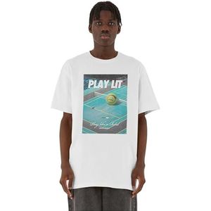 Mister Tee Upscale - PlayLit Heavy Oversize Heren T-shirt - Wit