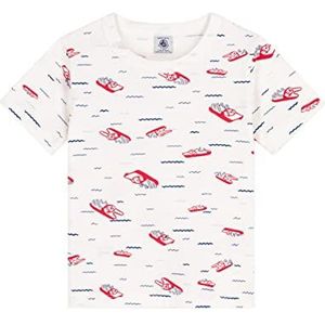 Petit Bateau T-shirt voor jongens, Marshmallow wit/meerkleurig, 8 Jaren