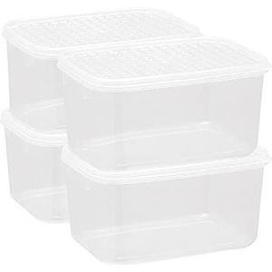 Cetomo 2.2L* 4 voedselopslagcontainers, magnetron, vriezer en vaatwasmachinebestendig, lunchboxen, koelkast organizer bakken met deksel
