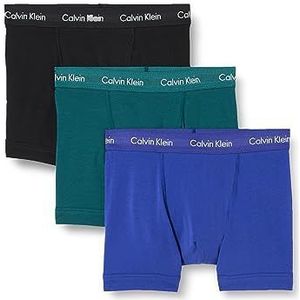 Calvin Klein Heren Trunk, Verduistering (pak van 3), Spectrum Blauw, Zwart, Atlantische Diep, XS