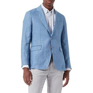 Hackett London Herenjas Delave Linen Hopsack, blauw (Blue 551)., M