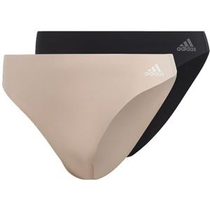 adidas Vrouwen Active Micro Flex String Ondergoed Slipje (Pack van 2), Zwart smederijzer/perzik zweep wit, L