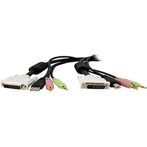StarTech.com 1,80m 4-in-1 USB Dual-Link DVI-D KVM-switch Kabel met Audio en Microfoon