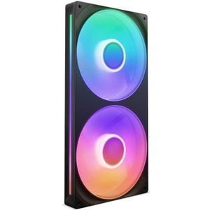 NZXT F280 RGB Core - 280mm Single-Frame Ventilatoreenheid met 2 x 140mm RGB Ventilatoren - Snelheid & Lichtregeling - Hoge Statische Druk & Luchtstroom - Fluid Dynamic Lagers - 8 aRGB LED's - Zwart